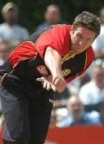 IN ACTION: Ben Trott bowling for Kent last season