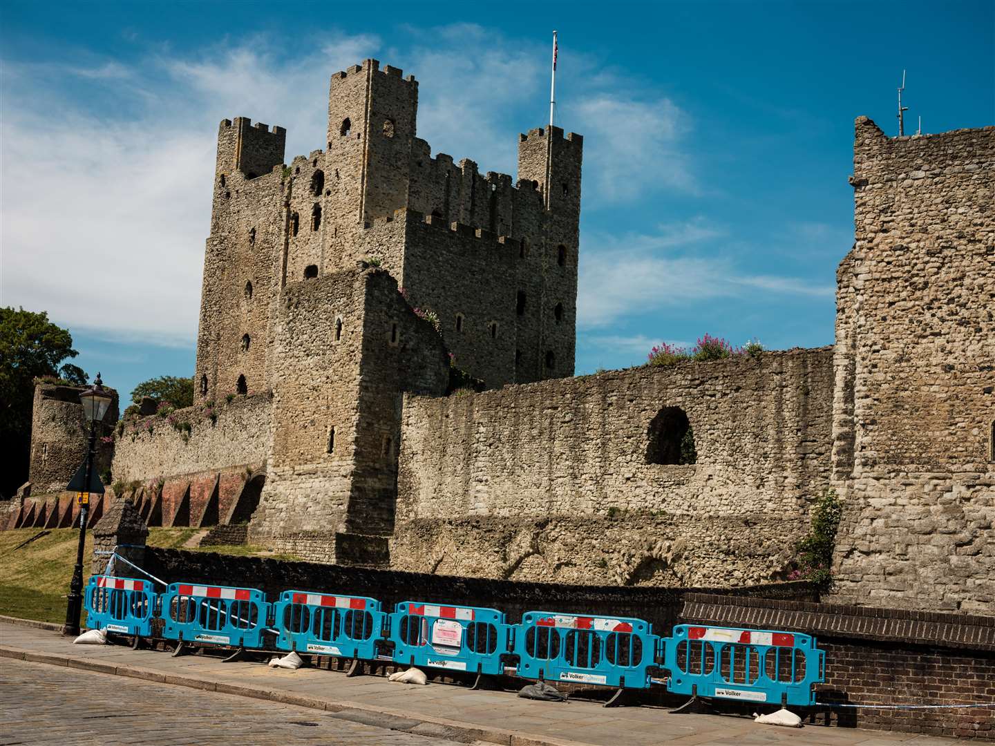 A lorry struck a part of the castle wall that surrounds Boley Hill car park in Rochester Photo: Yousef Al Nasser