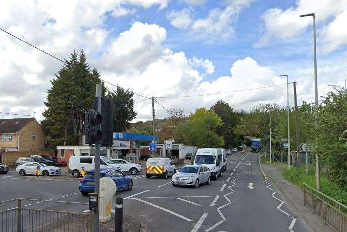 A car flipped in Sundridge Hill, Cuxton. Picture: Google Street View