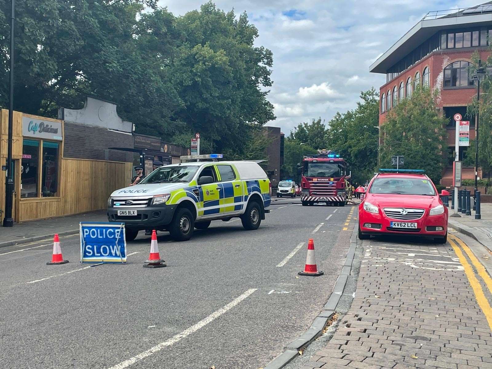 Sandling Road was closed to the traffic