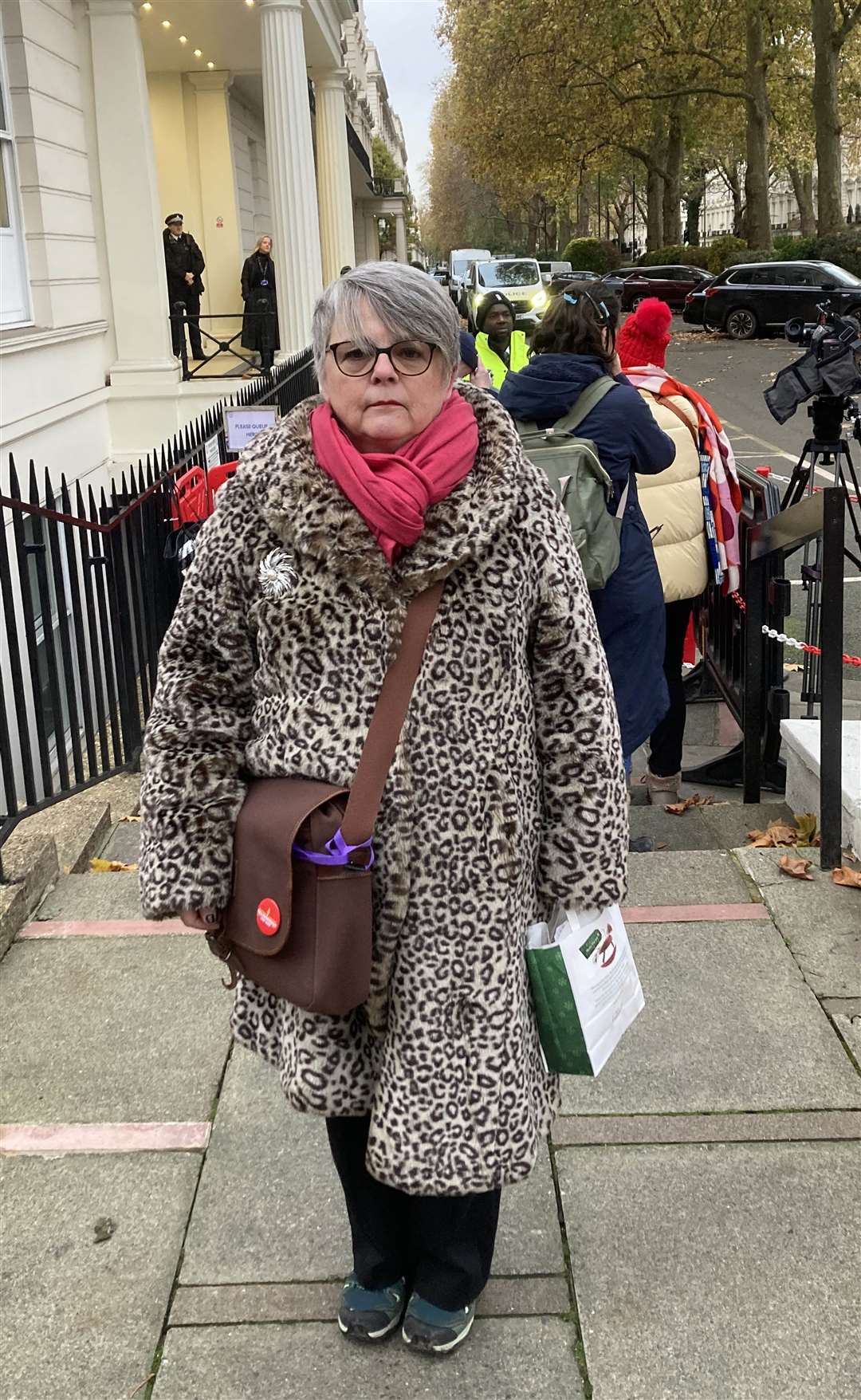 Mandy Phillips, who booed at former health secretary Matt Hancock as he arrived to give evidence (Jordan Reynolds/PA)