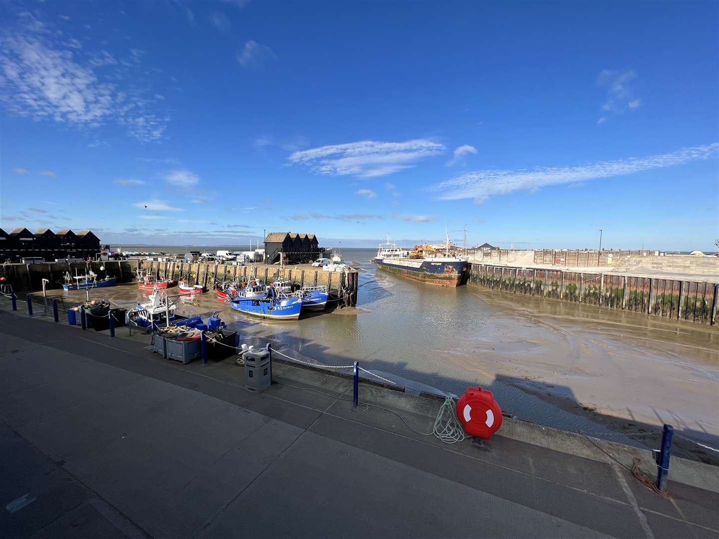 View from the upstairs balcony in the South Quay Shed, Whitstable Harbour. Picture: Barry Goodwin