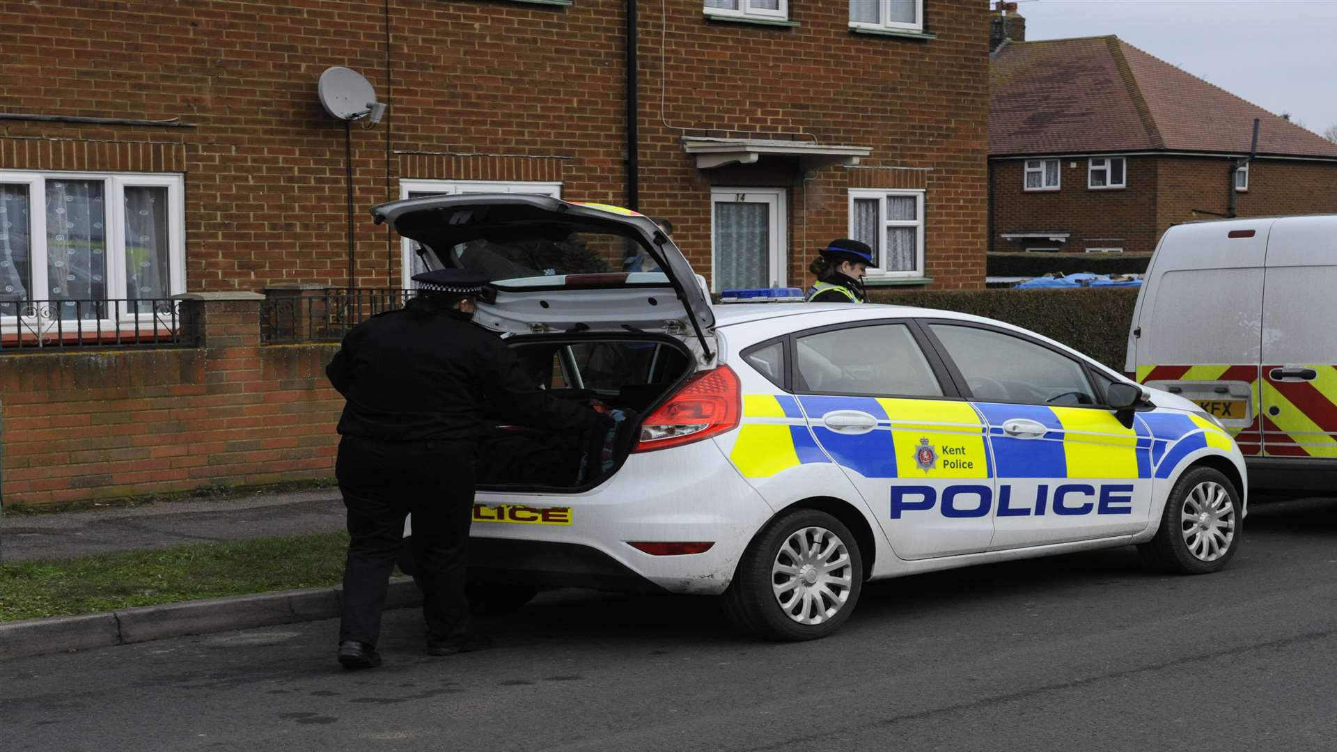 Police at the scene. Picture: Tony Flashman