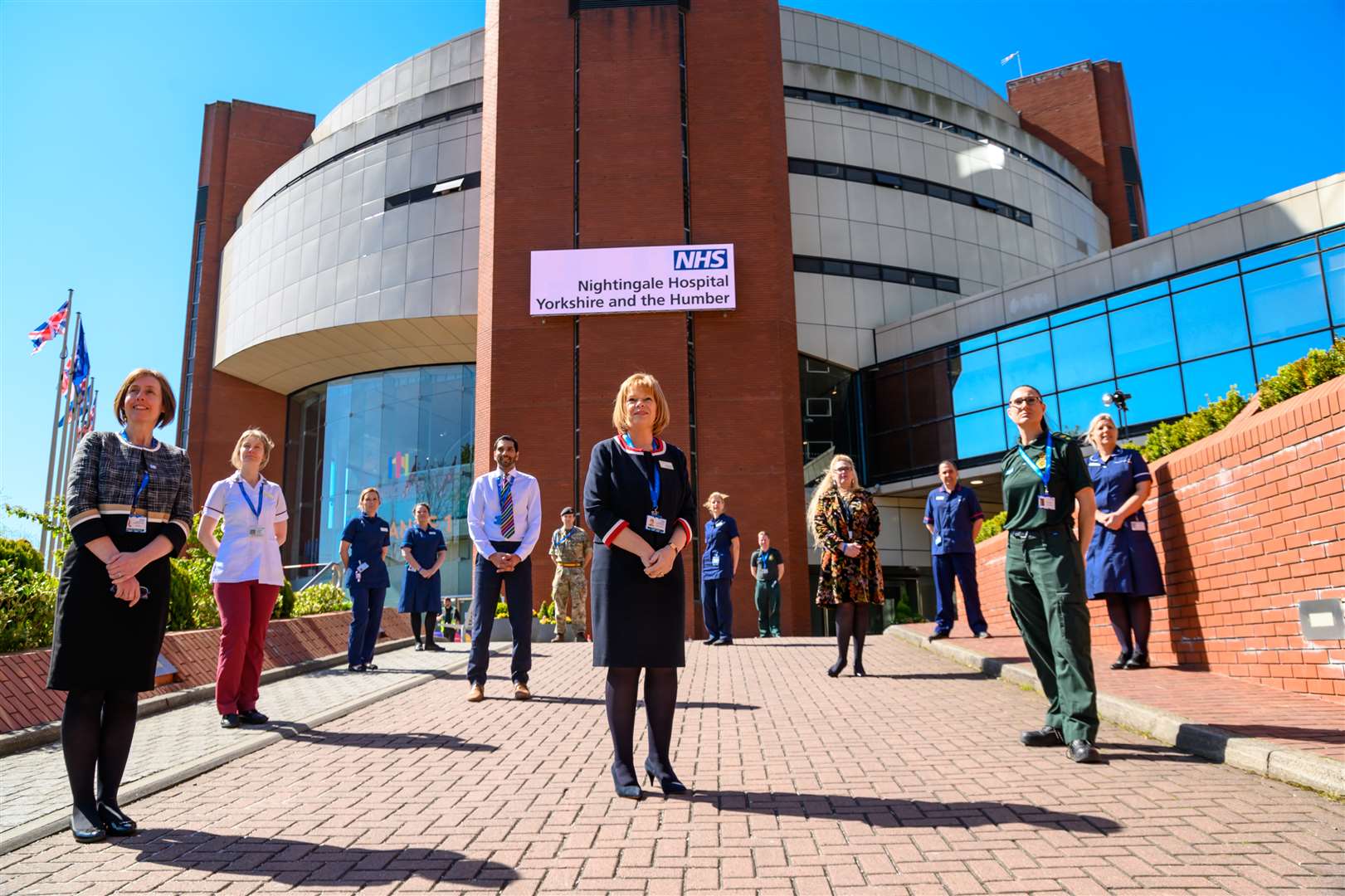 NHS staff recruited to run the new NHS Nightingale Hospital Yorkshire and Humber in Harrogate (Simon Dewhurst/NHS England/PA)