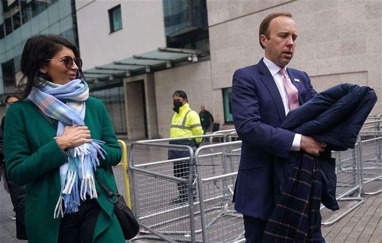 Matt Hancock with Gina Coladangelo (Yui Mok/PA)