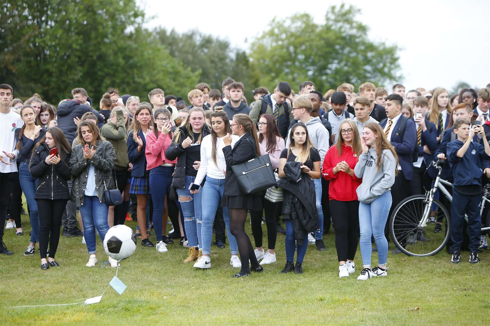 Owen's friends released balloons shortly after his sudden death. Picture: Andy Jones