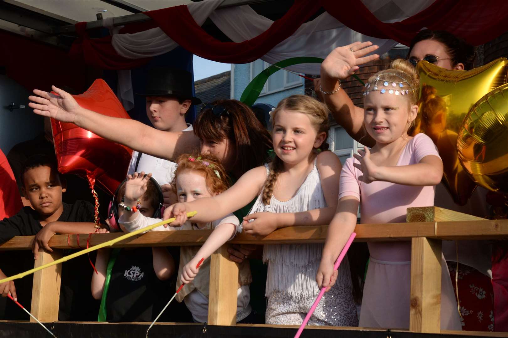 The Kent School of Performing Arts float in the Whitstable Carnival on Saturday. Picture: Chris Davey... (7590717)