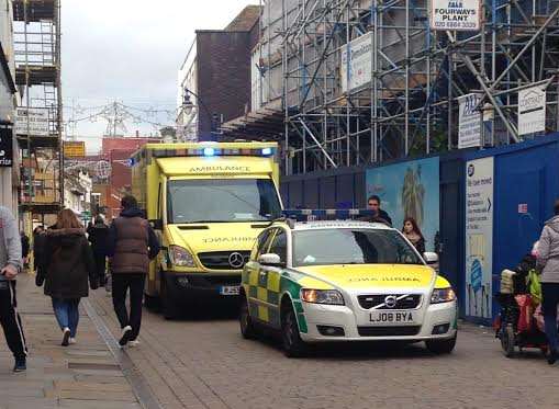 Paramedics outside The Works