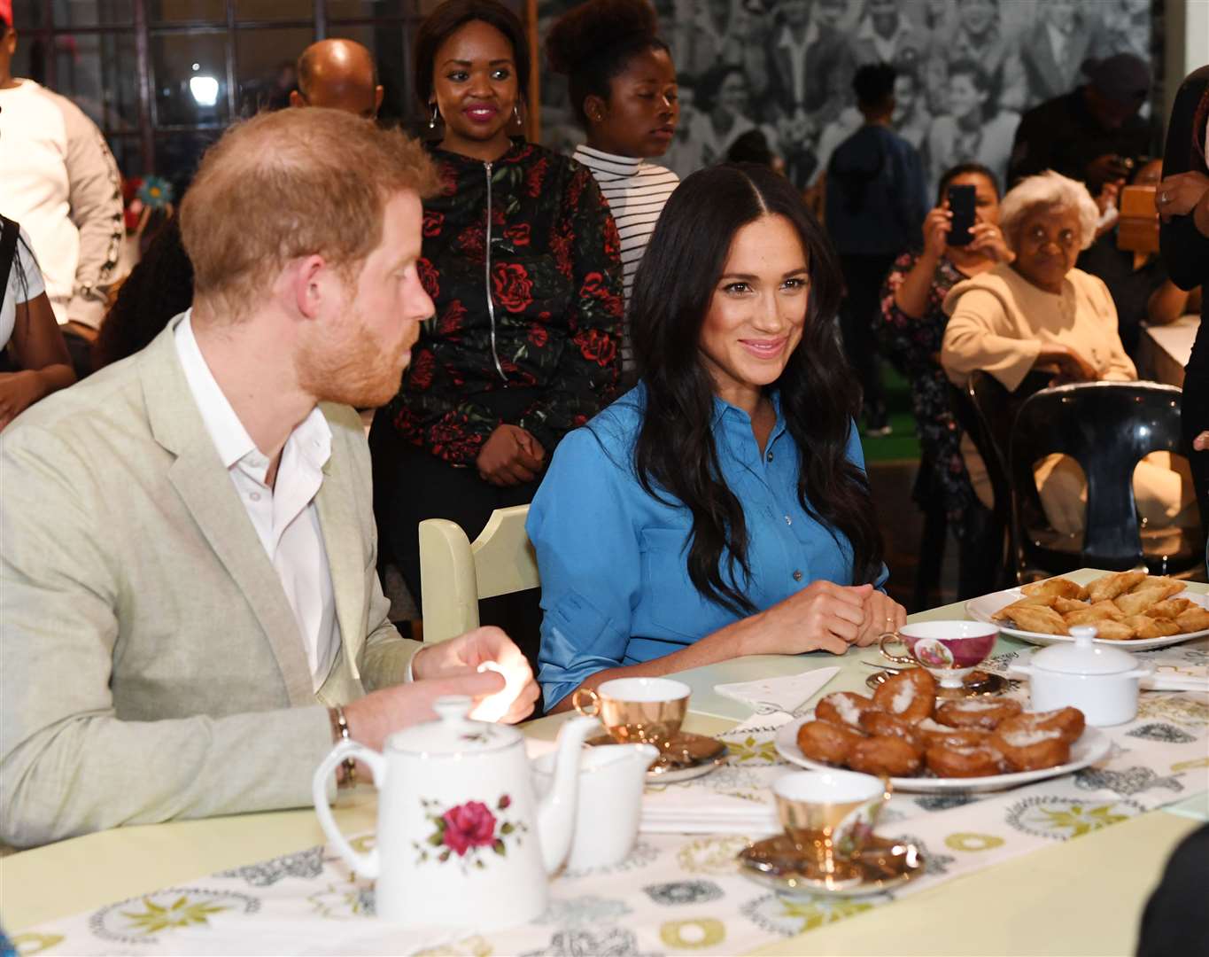 The Duke and Duchess of Sussex during a visit to the District Six Homecoming Centre in Cape Town (Facundo Arrizbalaga/PA)