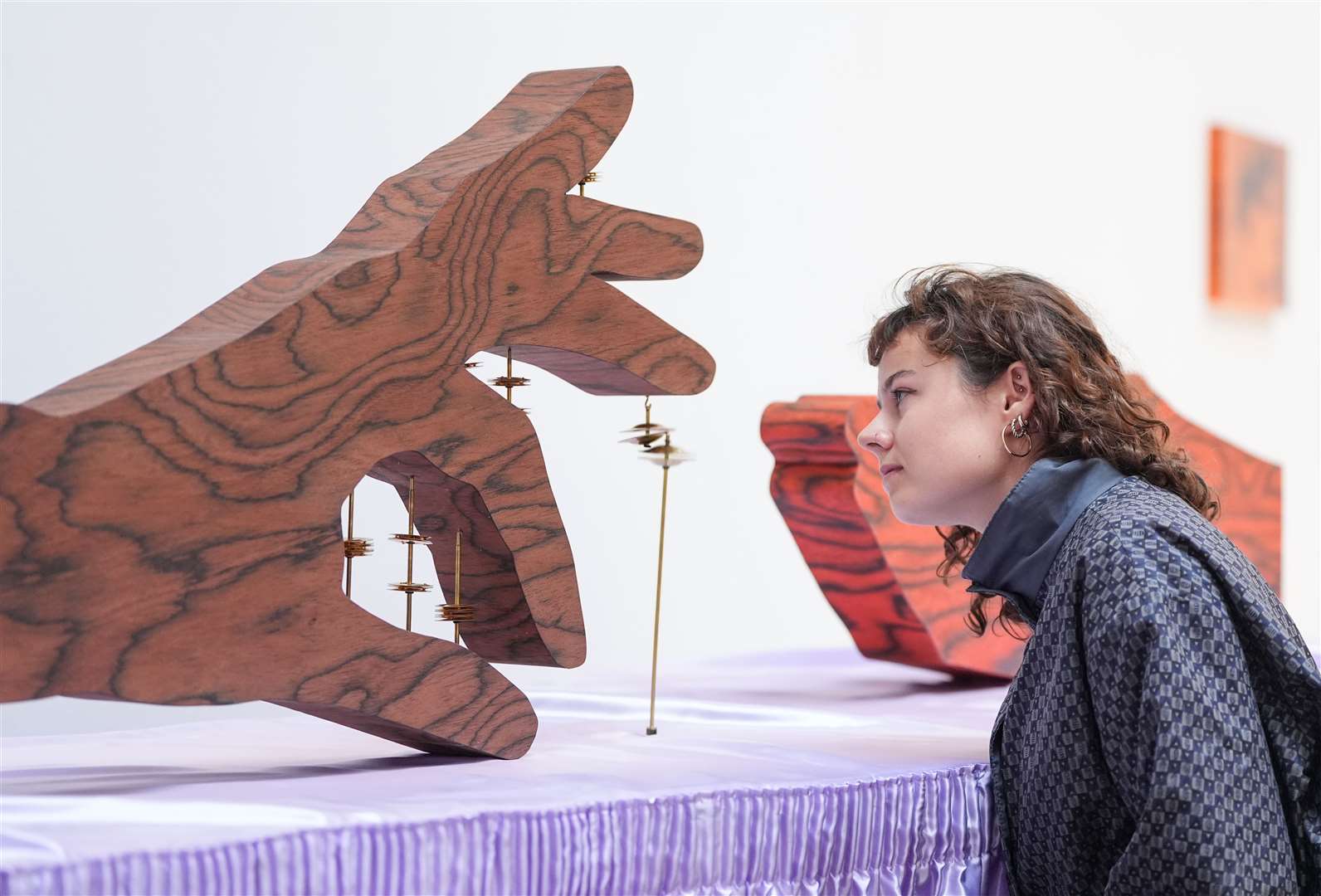 Jasleen Kaur during the press view for the Turner Prize 2024 at Tate Britain (Ian West/PA)