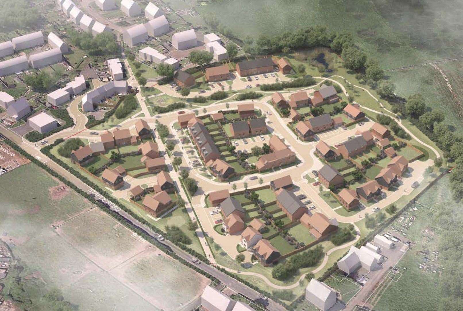 A CGI reveals how the 71 homes destined for Wingham could look