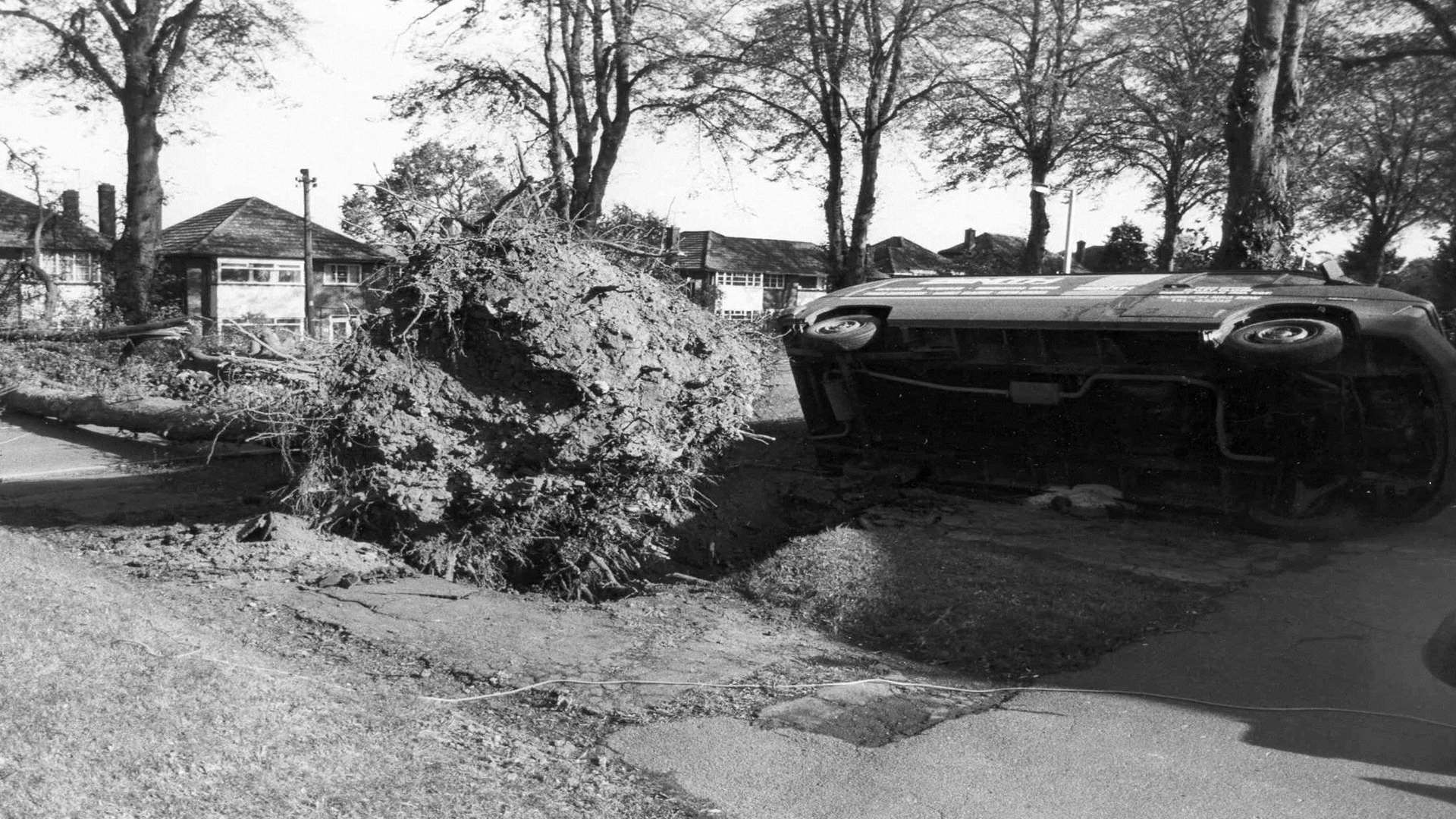 An over-turned vehicle in Maidstone