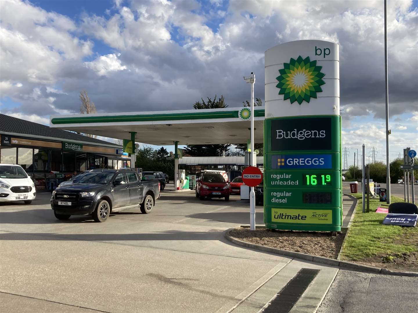 Open: BP garage at Queenborough Corner petrol station, Sheppey