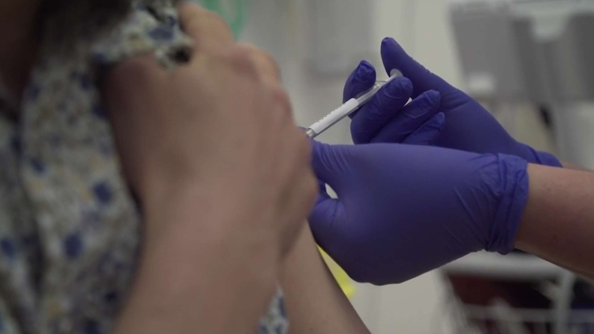 A volunteer is injected as part of the Oxford trials (PA)