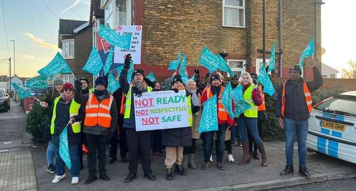 Teachers went on strike outside Oasis Academy on the Isle of Sheppey over pupil's behaviour