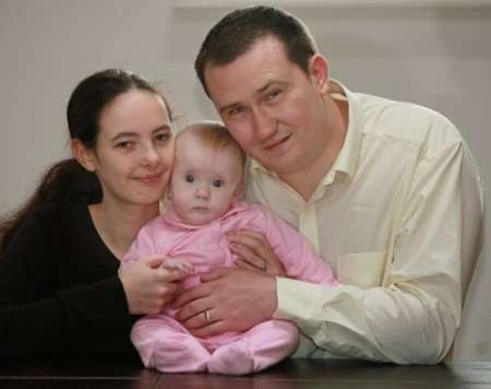 The new happy family - Cindy with husband Colin and their daughter Ella