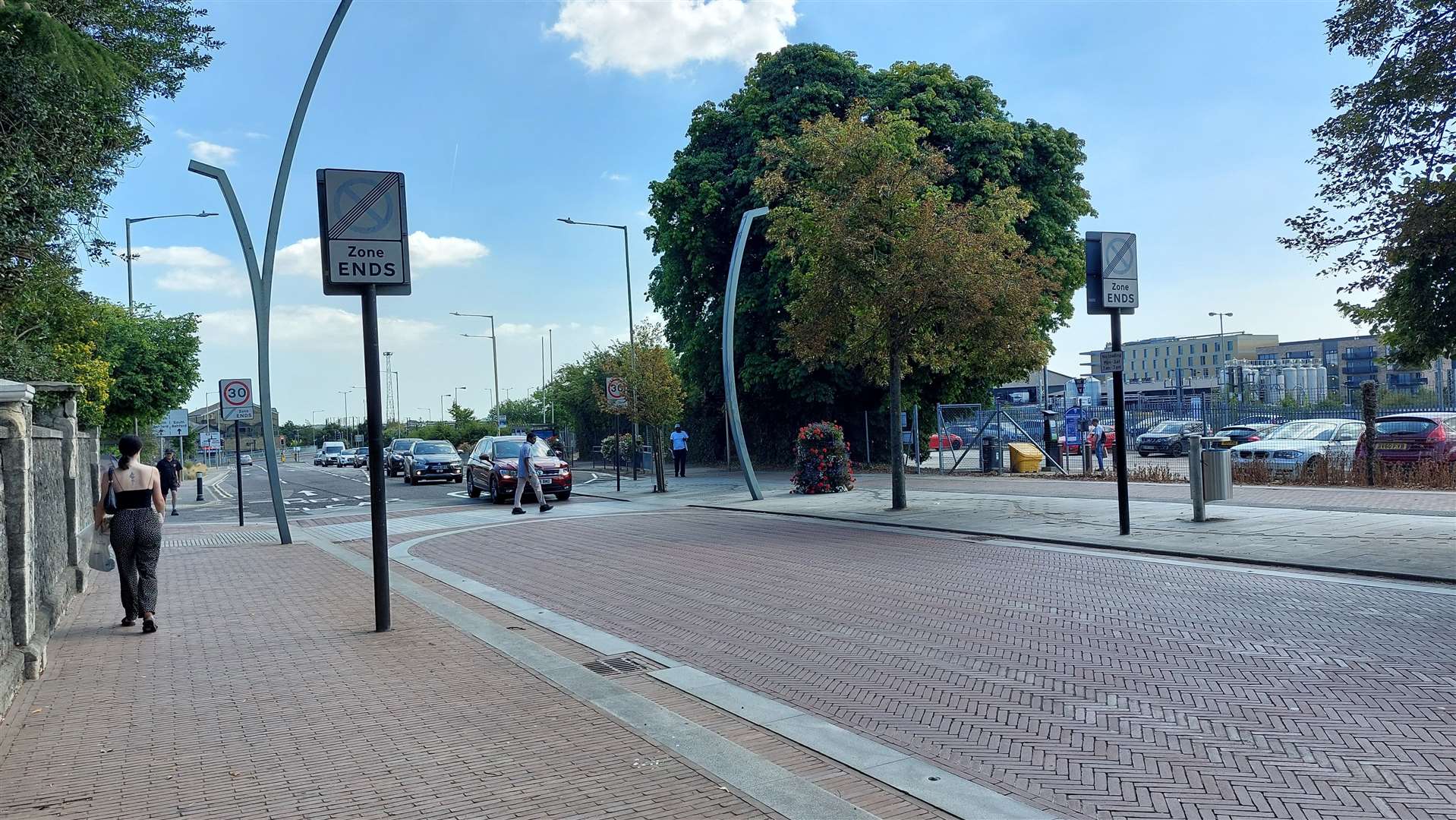 The start of the shared space in Elwick Road