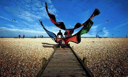 Kite surfing at Greatstone beach