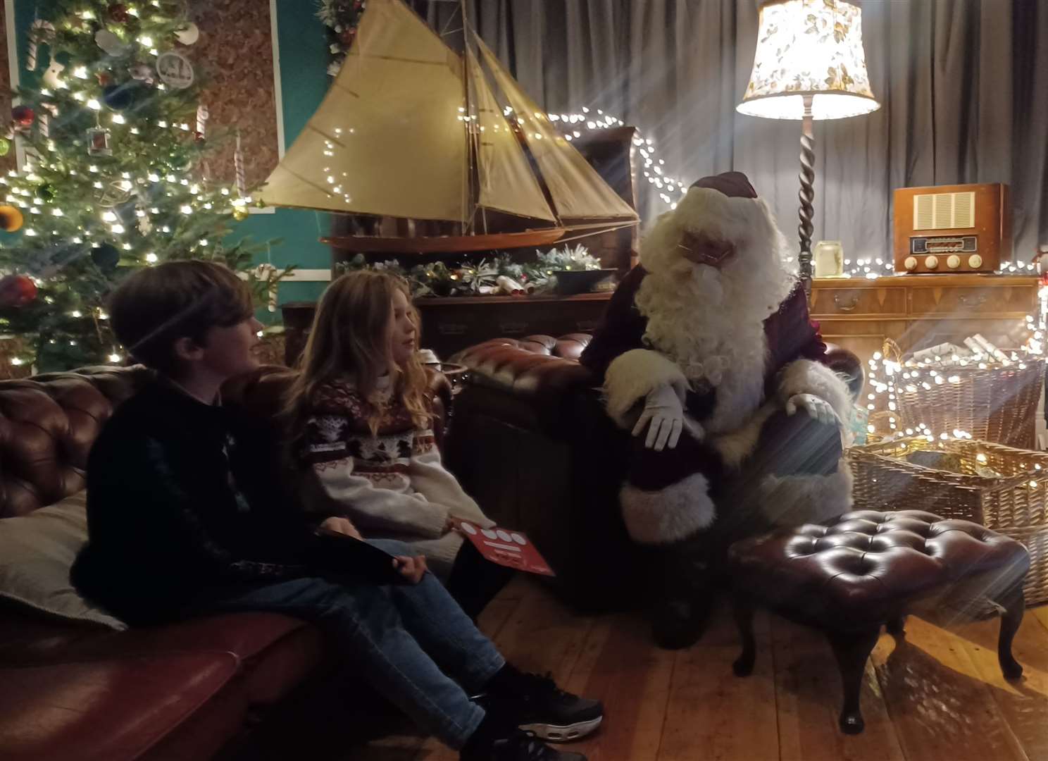 Meeting Father Christmas in his cosy grotto