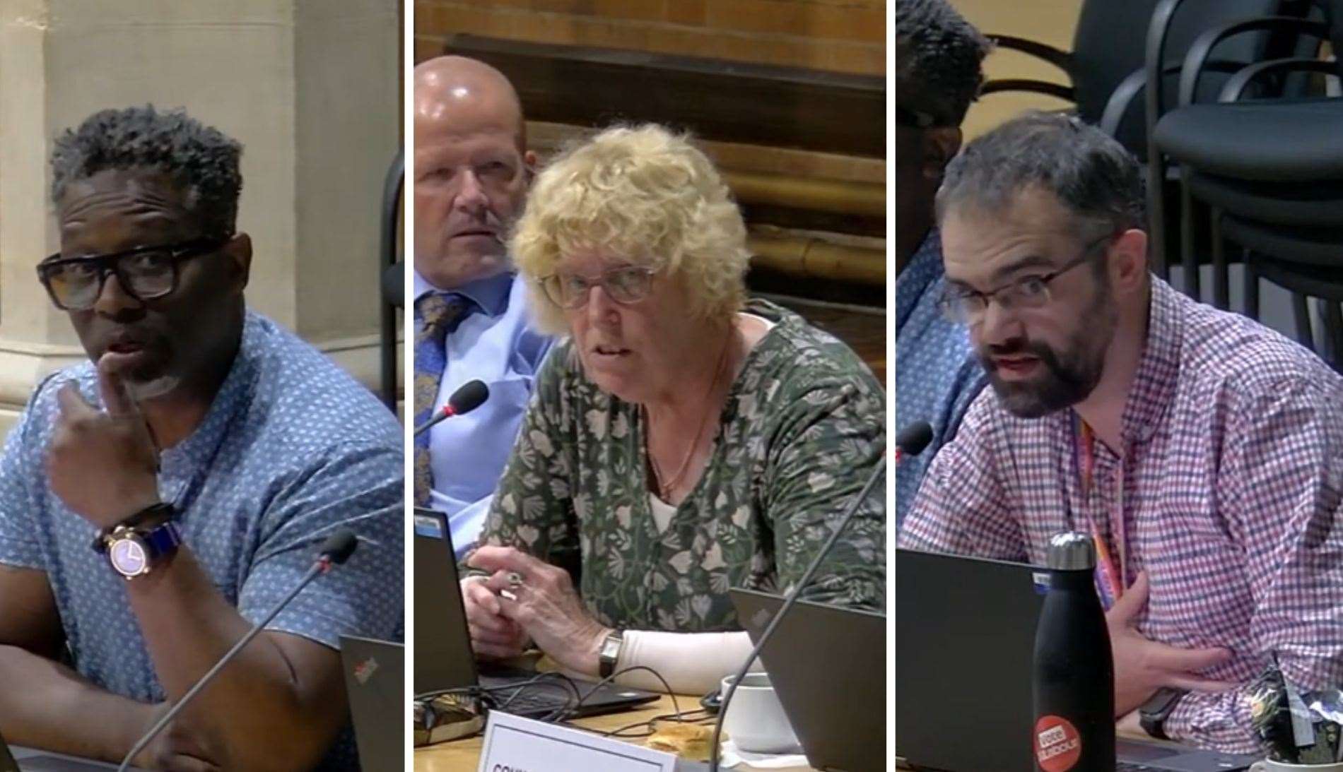 (left to right) Labour councillors Douglas Hamandishe, Hazel Browne, and David Field raised concerns about the suggested condition to give Cliffe Woods residents priority for the affordable homes as the determination of who was local and the impacts it might cause were too problematic and might set a precedent.