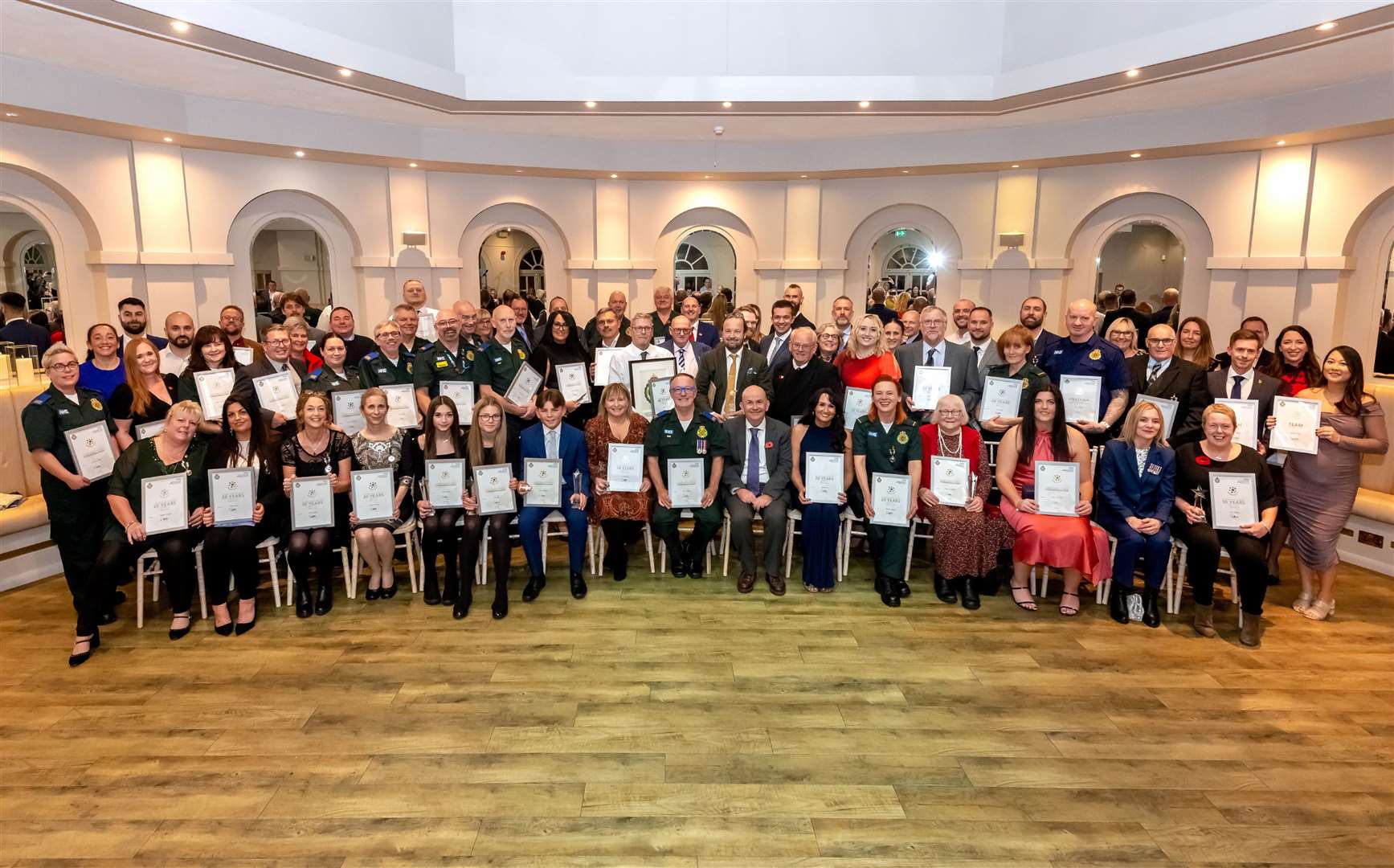 Staff and volunteers were presented with awards as SECAmb celebrates 800 years of service. Picture: SECAmb