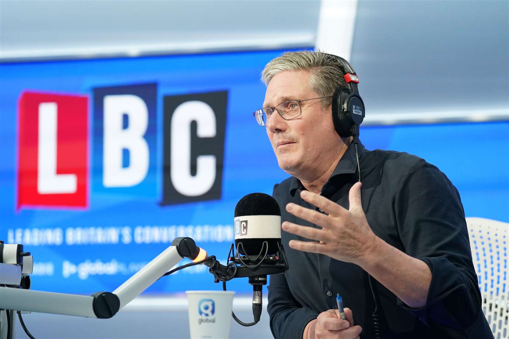 Labour Party leader Sir Keir Starmer took part in Call Keir, his regular phone-in on LBC’s Nick Ferrari At Breakfast show (PA)