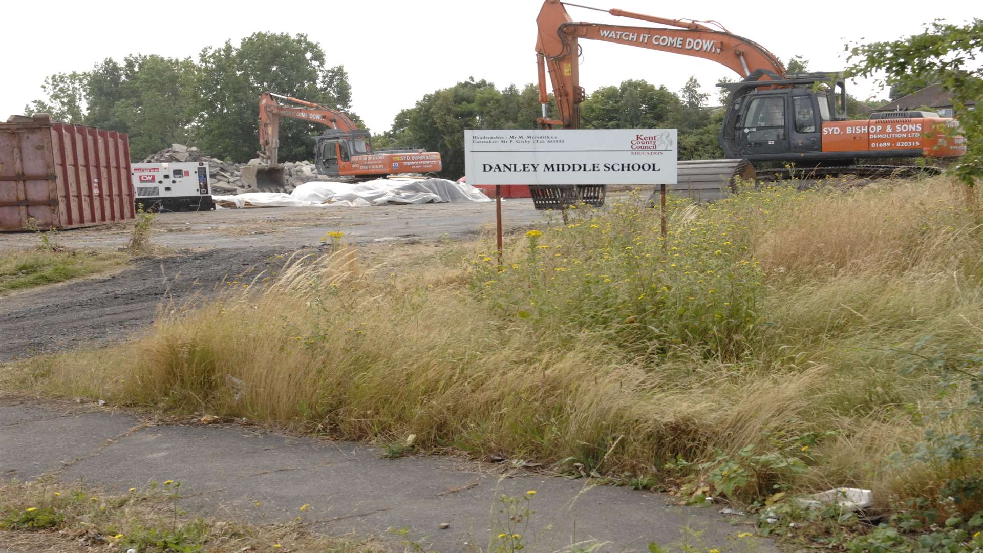 The former Danley Middle School during demolition.