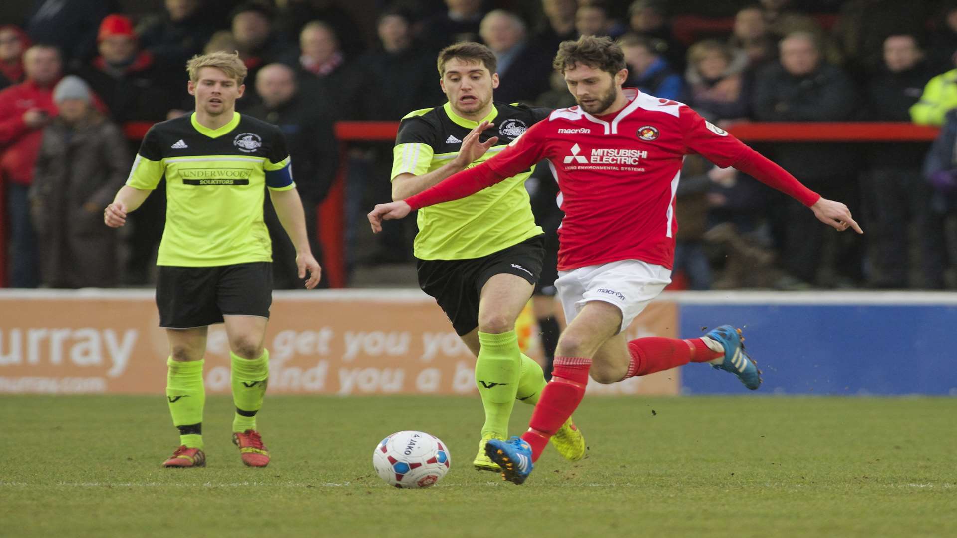 Jordan Parkes (left) watches on as Dean Rance passes the ball against Hemel Hempstead Picture: Andy Payton