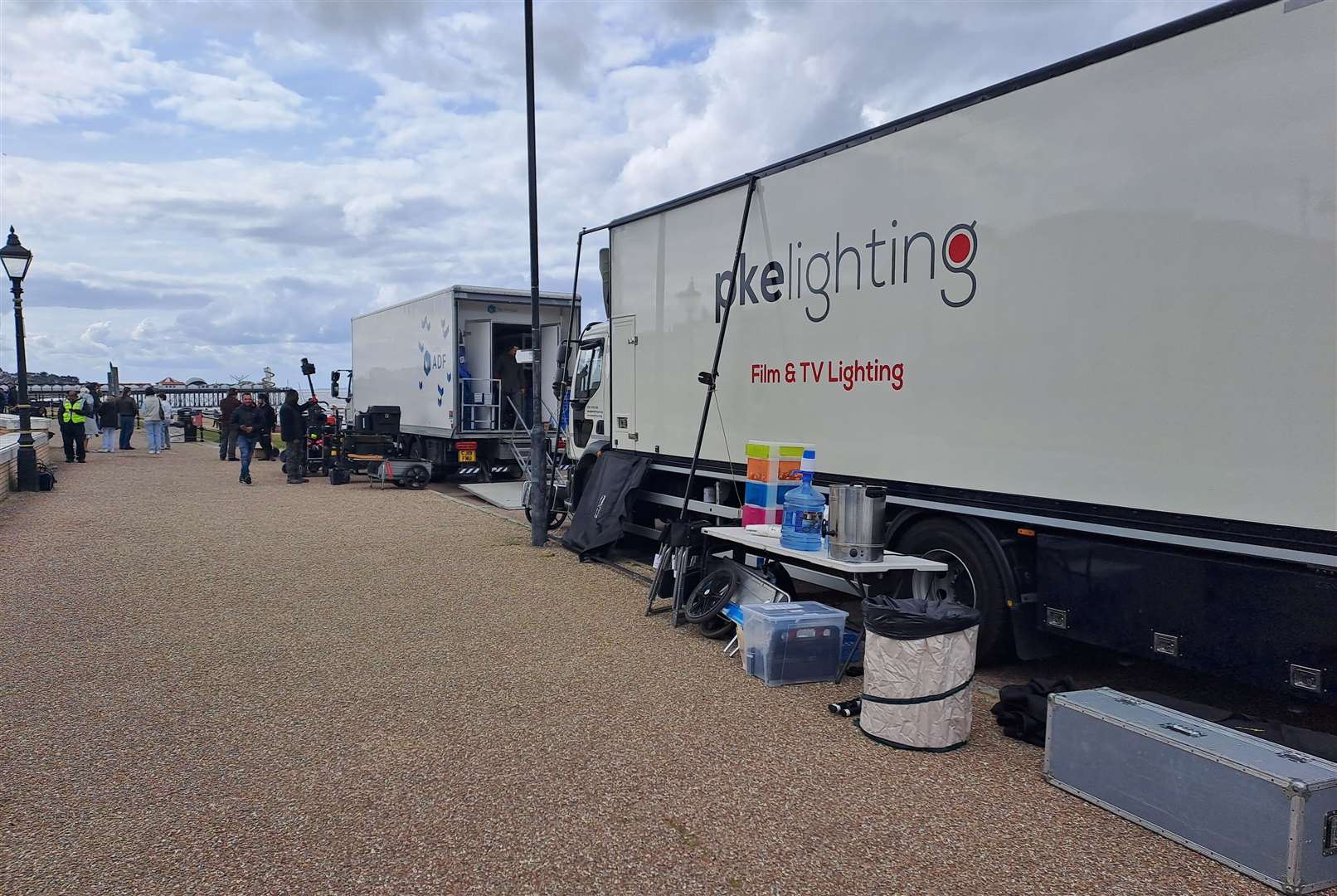 ITV crews were spotted filming on Herne Bay beach