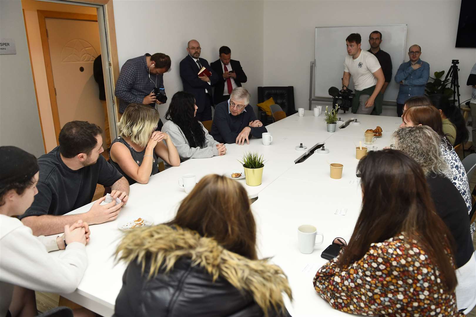 Care leavers met the First Minster and other ministers at Tramshed in Cardiff (Welsh Government/PA)