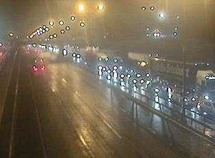 The M25 has been closed from junction 2 to junction 3 clockwise. Picture: Highways England (7030553)