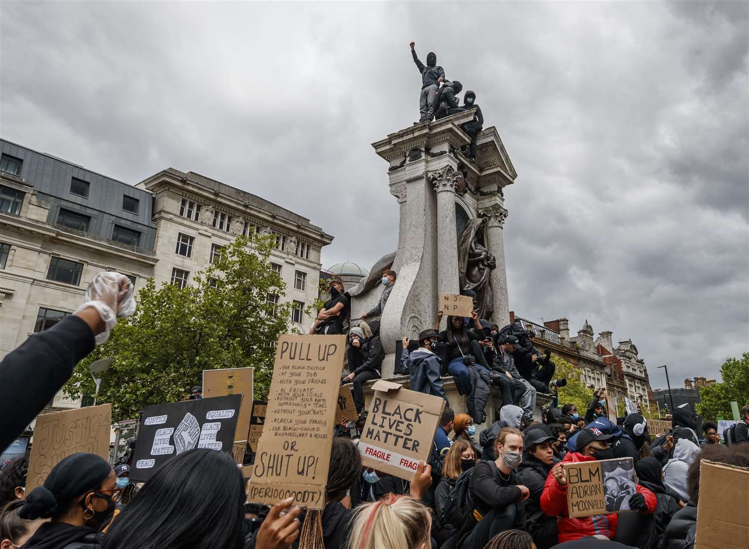 Thousands gathered in Manchester to join the protest (Danny Lawson/PA)