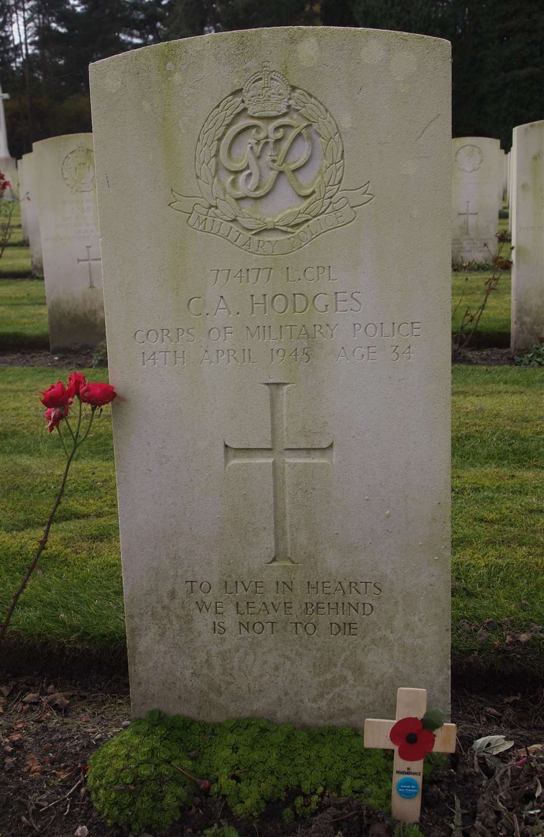 The grave of Charles Hodges in Becklingen