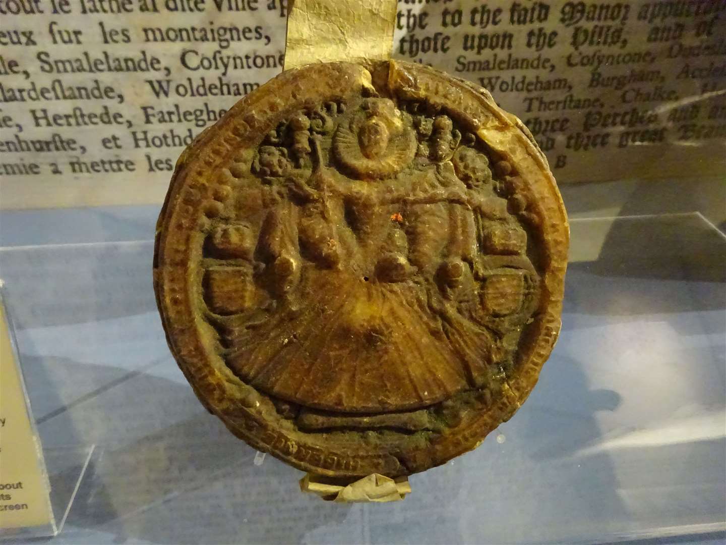 This image shows the Deed of Confirmation of Elizabeth I. It’s dated 21st November 1588 and sealed with the great seal. Picture: Rochester Bridge Trust