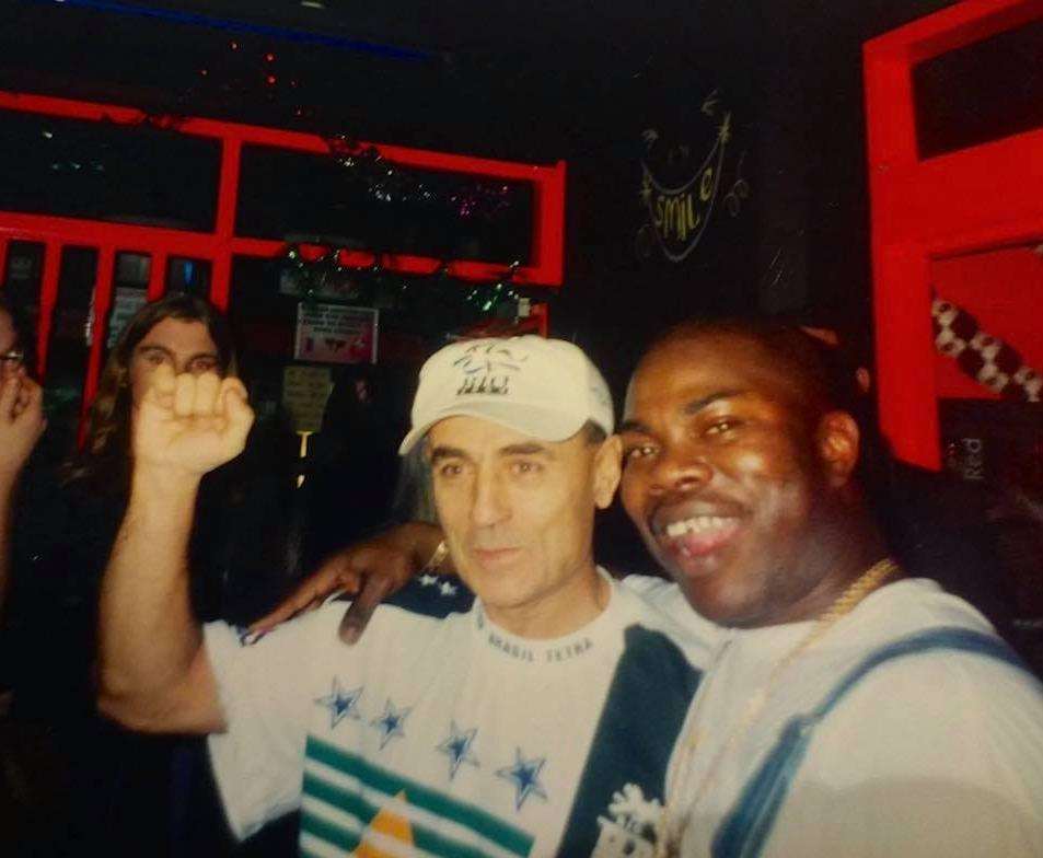 Club owner Tony Degiorgio (left) in the foyer of Excalibur in 1997. Pic - Leah Edmunson.