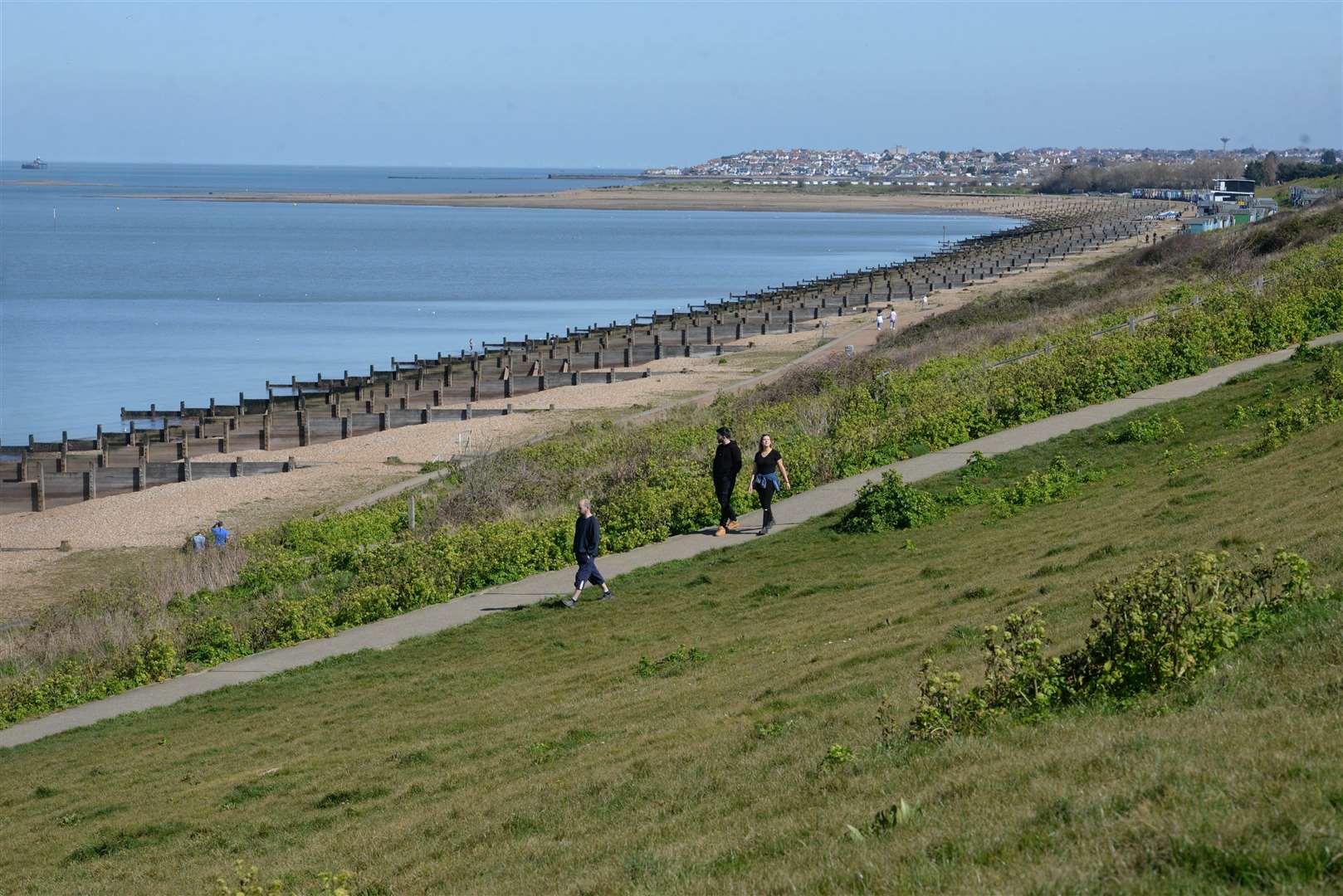 There were few people on Tankerton Slopes in Whitstable on Saturday afternoon. Picture: Chris Davey