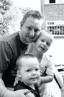 Thanet Dad of the Year Dave Stanley, pictured with children Jack, 5, and Ben, 3