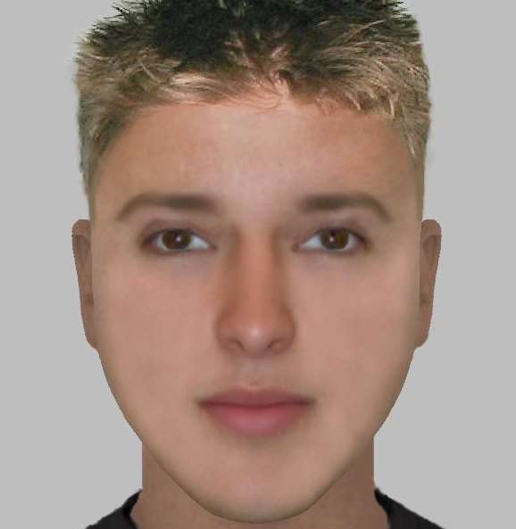 E-fit image of the man police want to trace in connection with an assault.