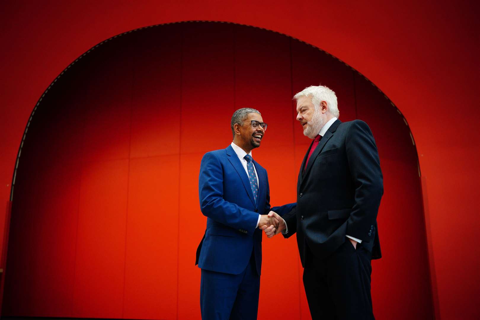 Vaughan Gething (left) talks to former first minister of Wales, Carwyn Jones (Ben Birchall/PA)