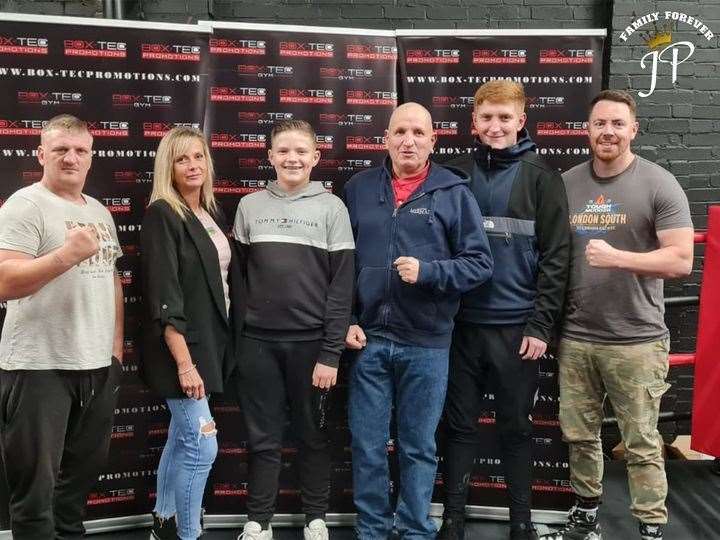 Mick Mills, Hayley Powell, Liam Powell, Stephen Powell, Callum Powell, Lewis Shepherd. Picture: Box-Tec Promotions