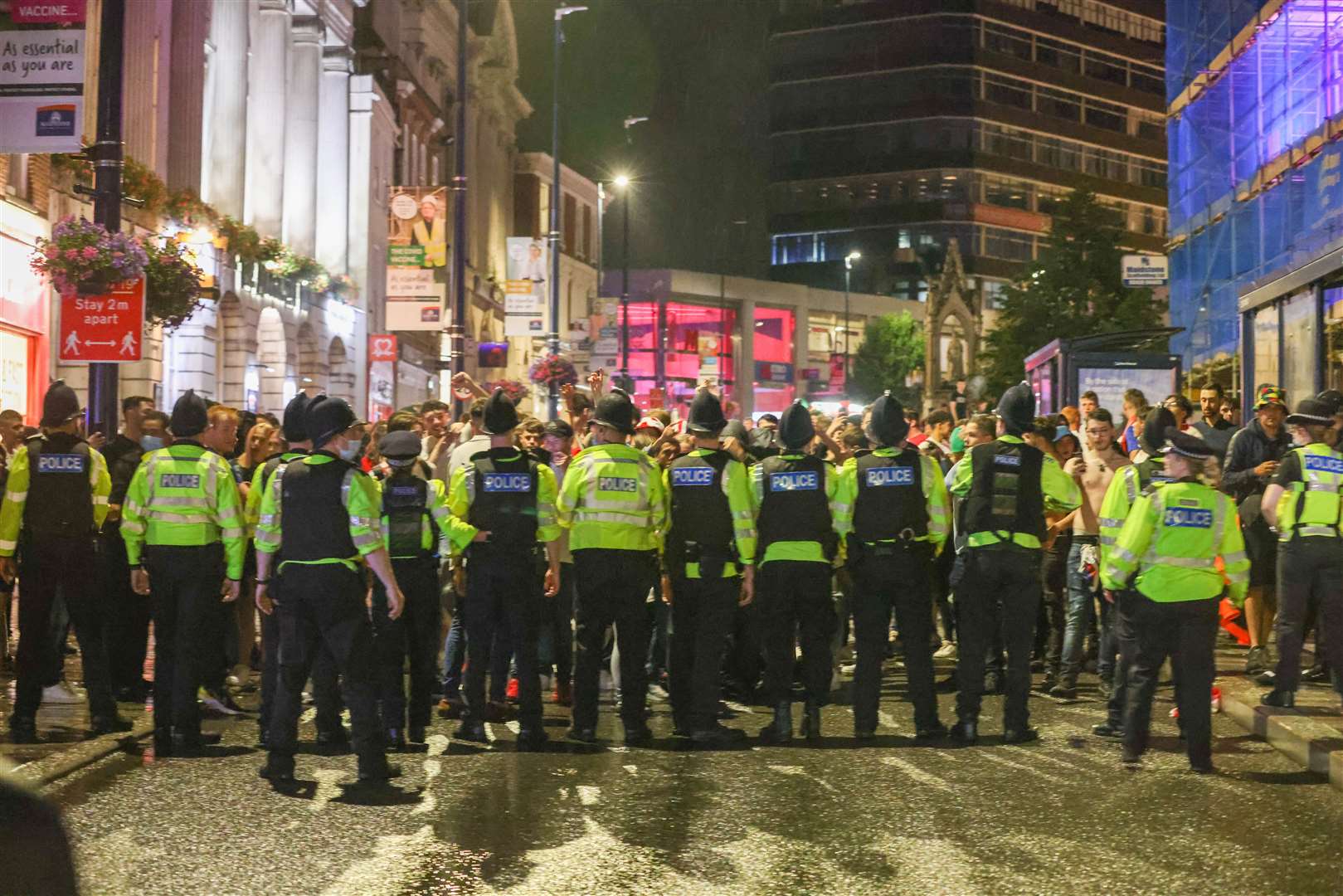 Police were out in force to stop the trouble on Sunday. Picture: UKNIP