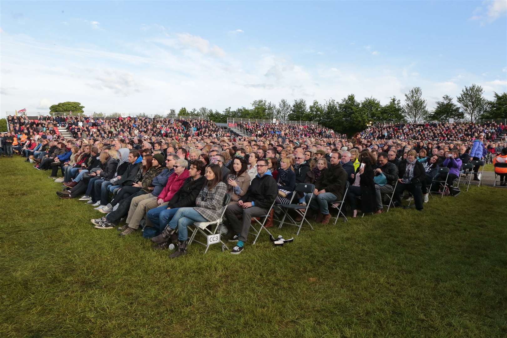 The sun came out as Elton hit the stage