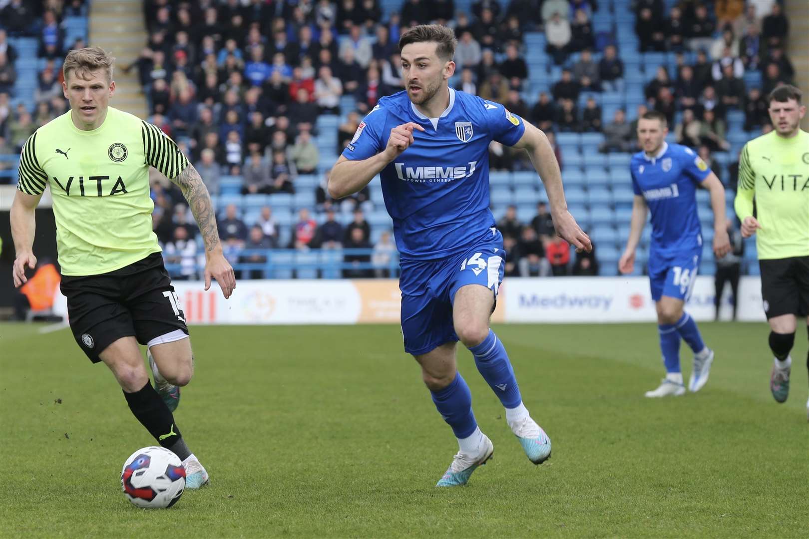 Robbie McKenzie in first-half action.