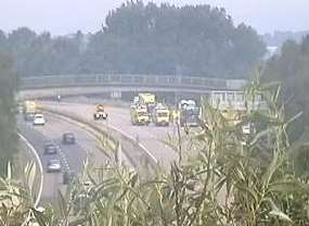 The accident on the coastbound carraigeway. Credit: Highways England