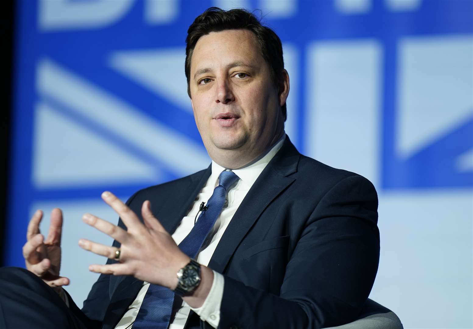 Tees Valley mayor Ben Houchen on stage during the Northern Research Group conference at Doncaster Racecourse (Danny Lawson/PA)