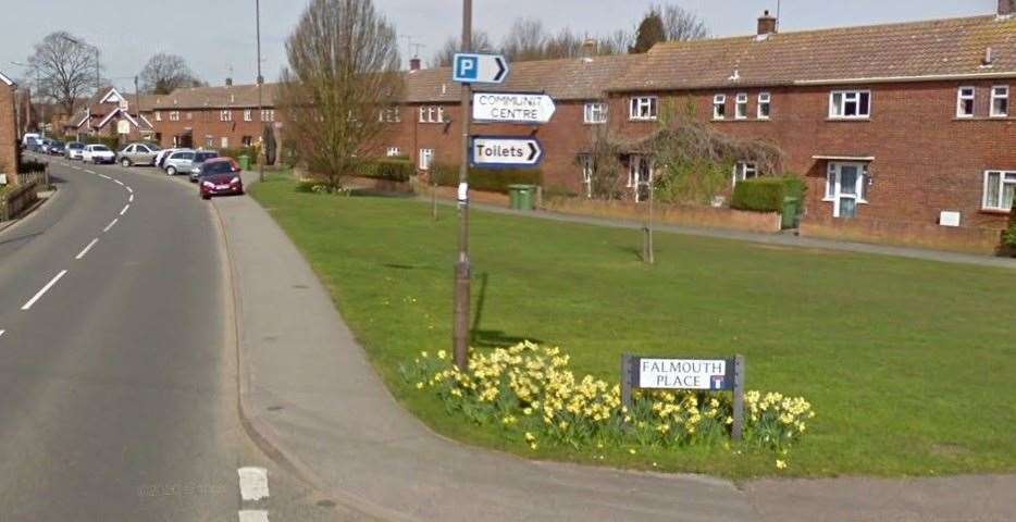 Fire broke out in a bathroom at a home in Falmouth Place, Five Oak Green. Picture: Google Street View