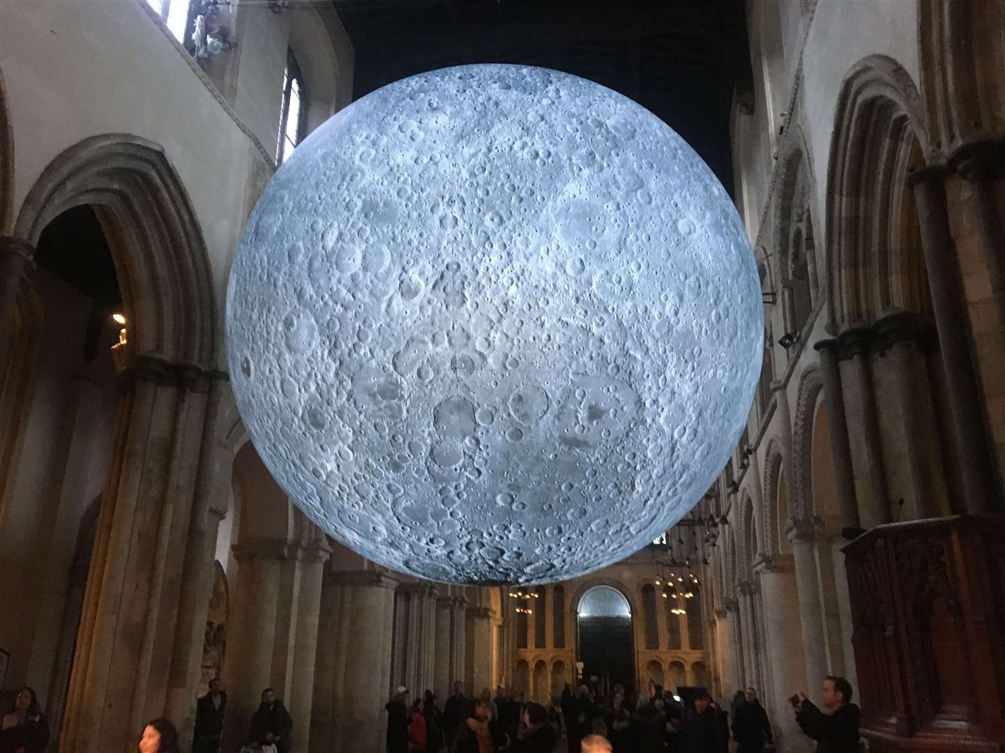 How the Museum of the Moon looked in Rochester Cathedral