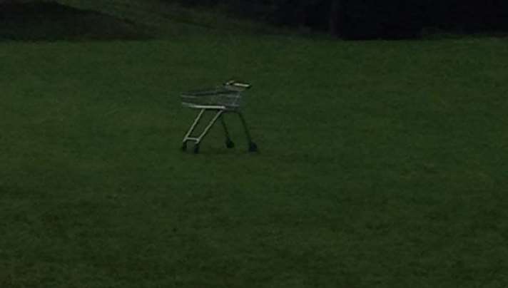 A solitary trolley