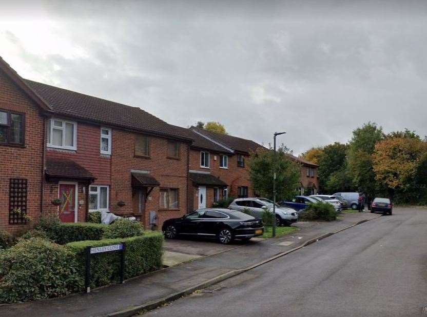 The service was registered to an address in Henley Close, Chatham. Photo: Google