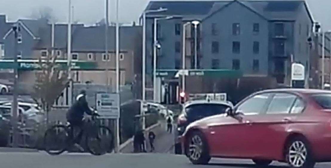 Danger as cyclists run red lights at Sittingbourne. Picture: Mark Blackwell (8621939)